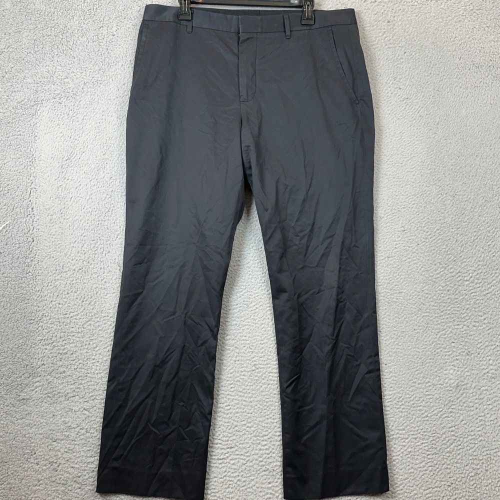 Bonobos Pants Mens 36X32 Straight Leg Dark Charcoal Chinos Flat Front Casual EUC